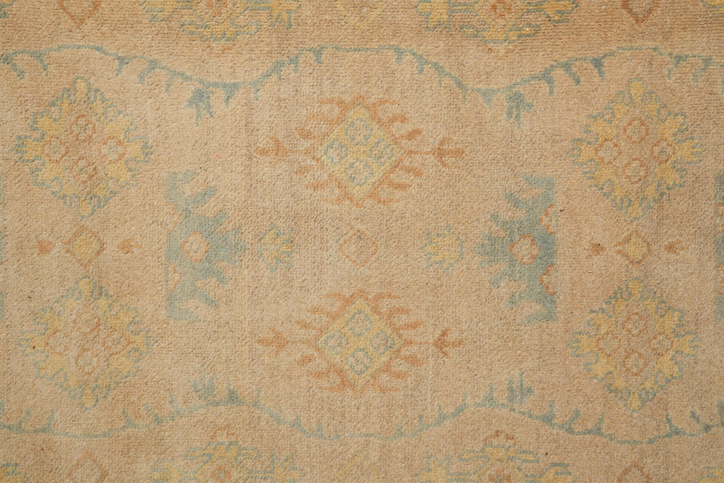 9 x 12 Beautiful Handmade Chobi Peshawar Rug Tan Green #F-4179