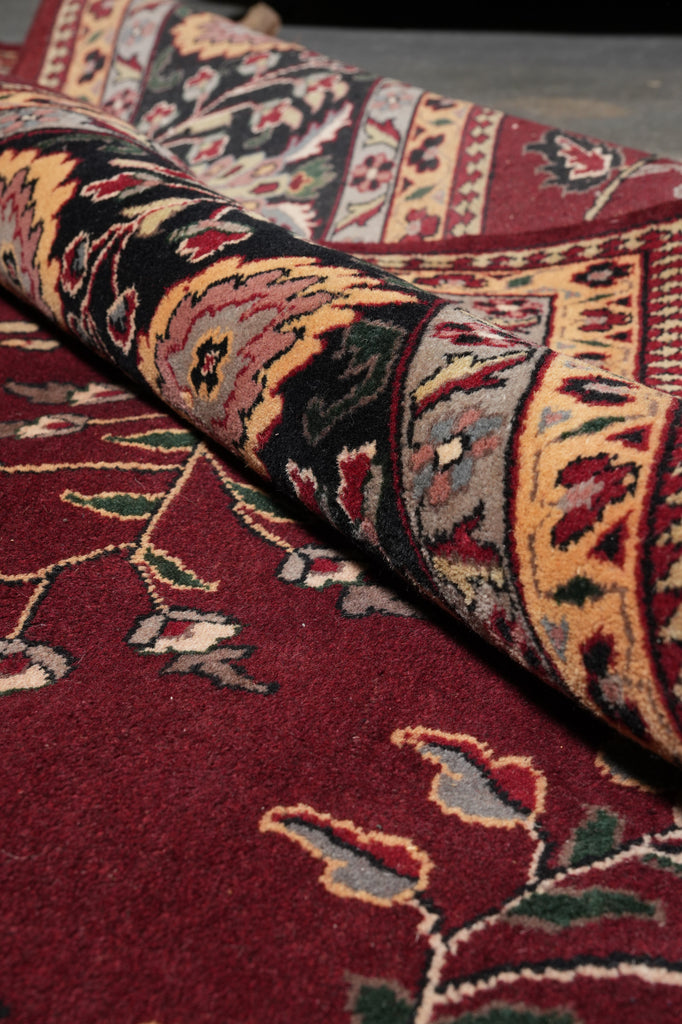 12.8 x 20.5 New Handmade Sarouk Wool Rug Burgundy #PIX-1144