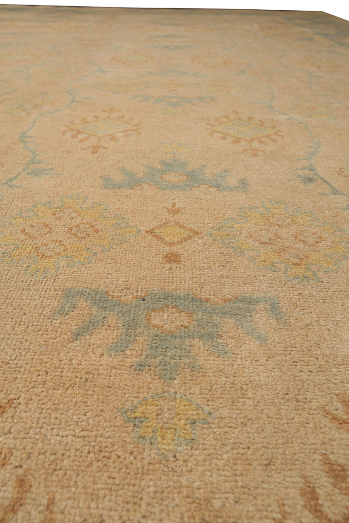 9 x 12 Beautiful Handmade Chobi Peshawar Rug Tan Green #F-4179