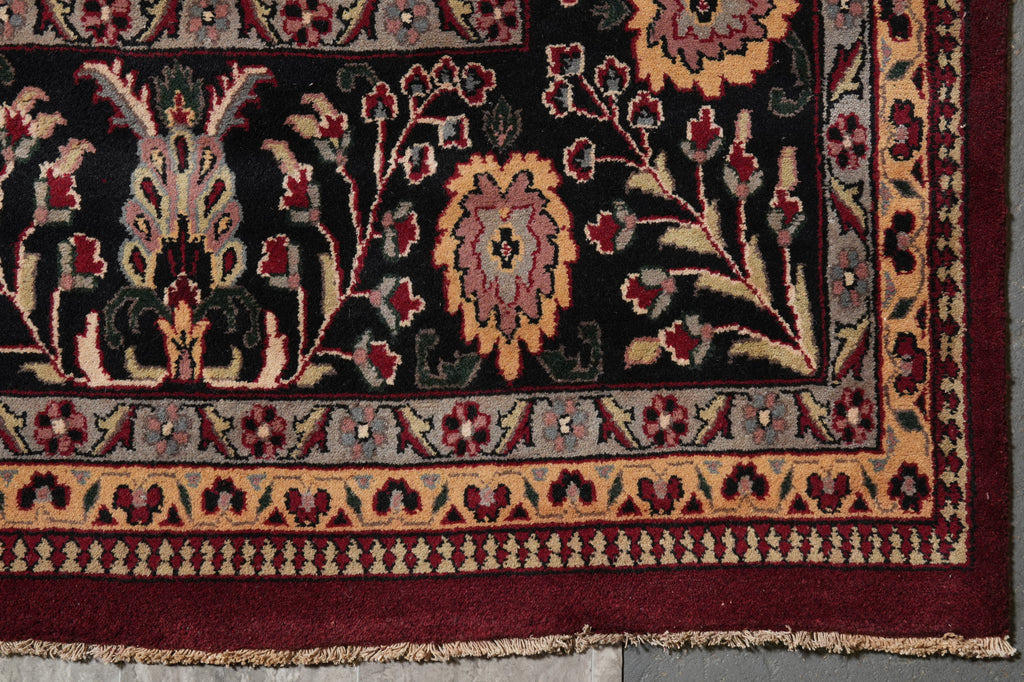 12.8 x 20.5 New Handmade Sarouk Wool Rug Burgundy #PIX-1144