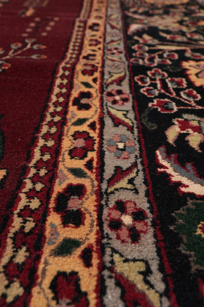 12.8 x 20.5 New Handmade Sarouk Wool Rug Burgundy #PIX-1144