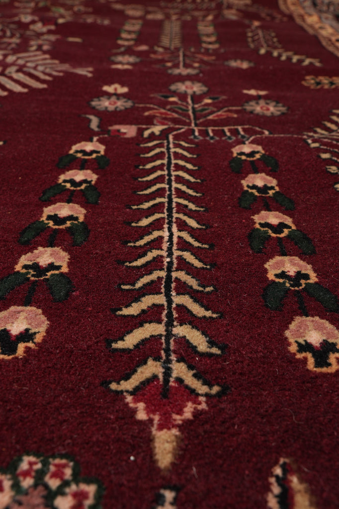 12.8 x 20.5 New Handmade Sarouk Wool Rug Burgundy #PIX-1144