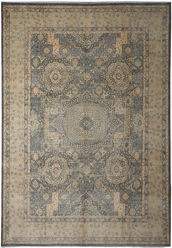 9.2 x 12 Gray Neutral New Handmade Chobi Rug #F-4180