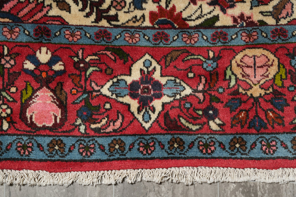 6.7 x 10 Ivory Fine Persian Lilihan Bibikabad Rug #B-72413