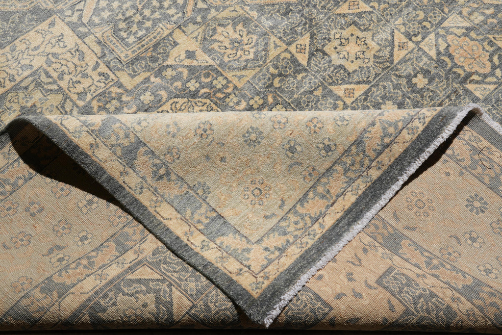 9.2 x 12 Gray Neutral New Handmade Chobi Rug #F-4180