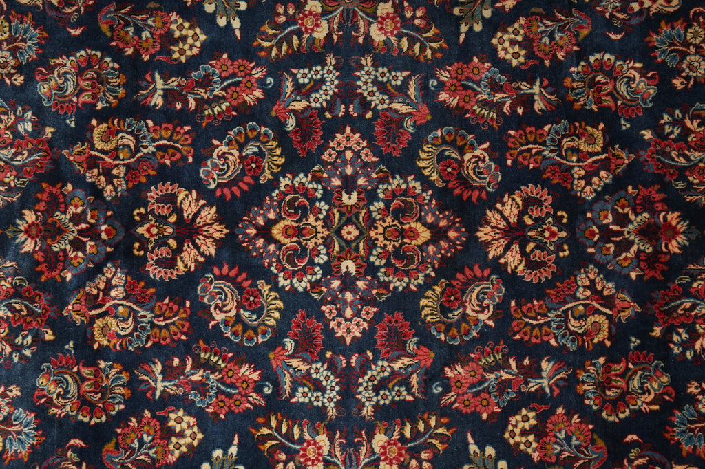 7 x 10 Navy Blue Fine Persian Sarouk Wool Rug #B-72420