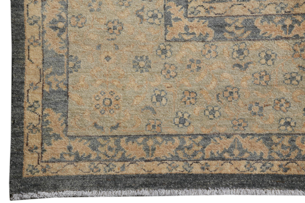 9.2 x 12 Gray Neutral New Handmade Chobi Rug #F-4180