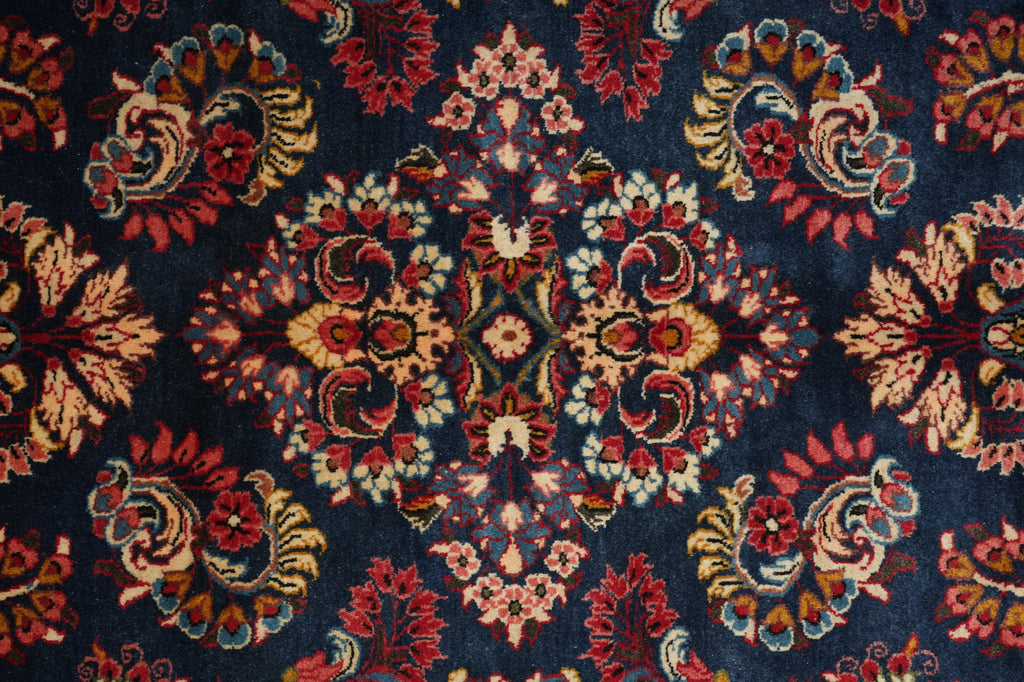 7 x 10 Navy Blue Fine Persian Sarouk Wool Rug #B-72420