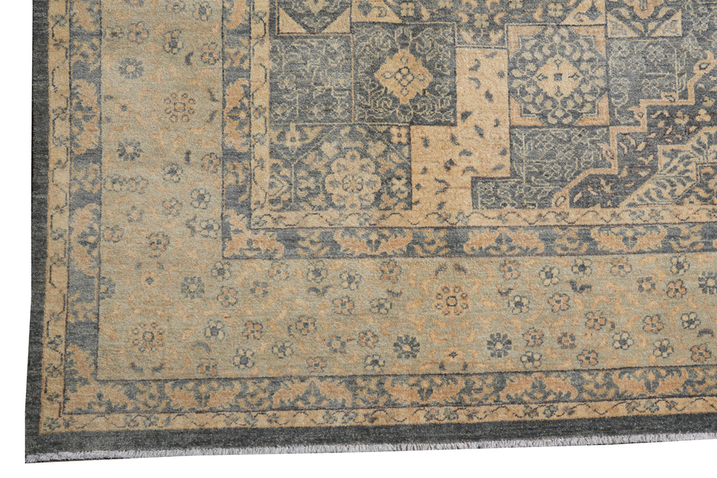 9.2 x 12 Gray Neutral New Handmade Chobi Rug #F-4180