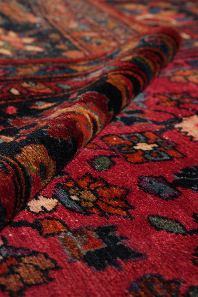 8.6 x 11.9 Antique Persian Lilihan Rug 1930's Rich Mahagony #F-4153