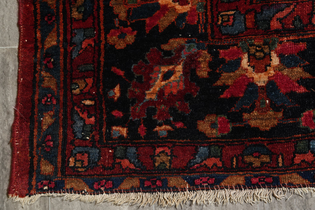8.6 x 11.9 Antique Persian Lilihan Rug 1930's Rich Mahagony #F-4153