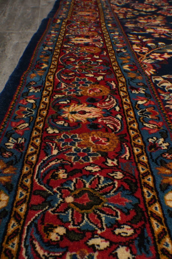 7 x 10 Navy Blue Fine Persian Sarouk Wool Rug #B-72420