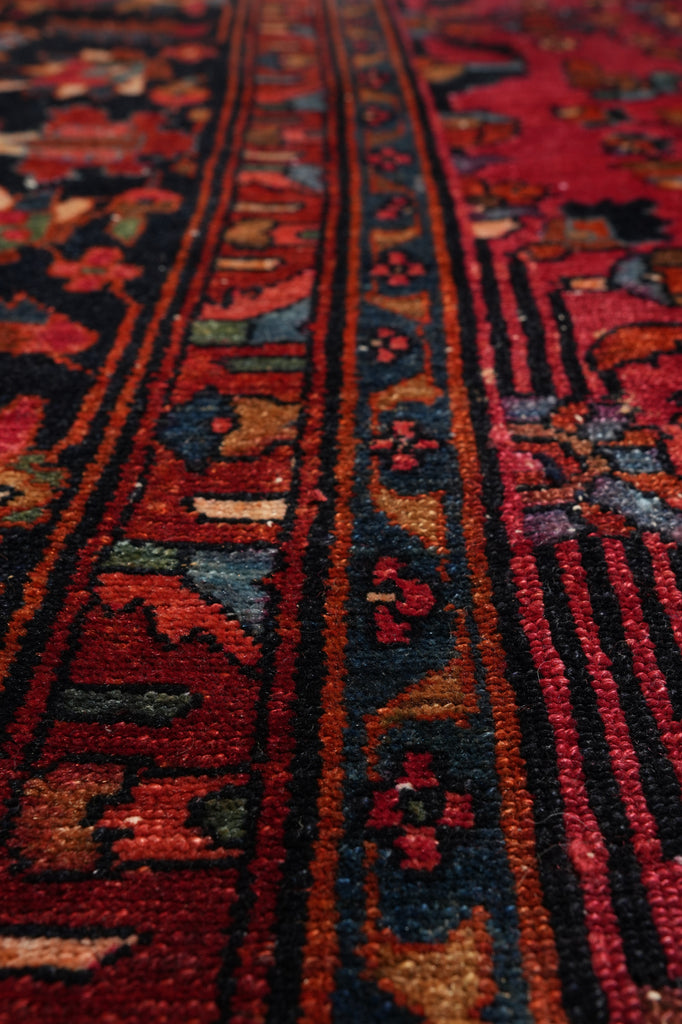 8.6 x 11.9 Antique Persian Lilihan Rug 1930's Rich Mahagony #F-4153