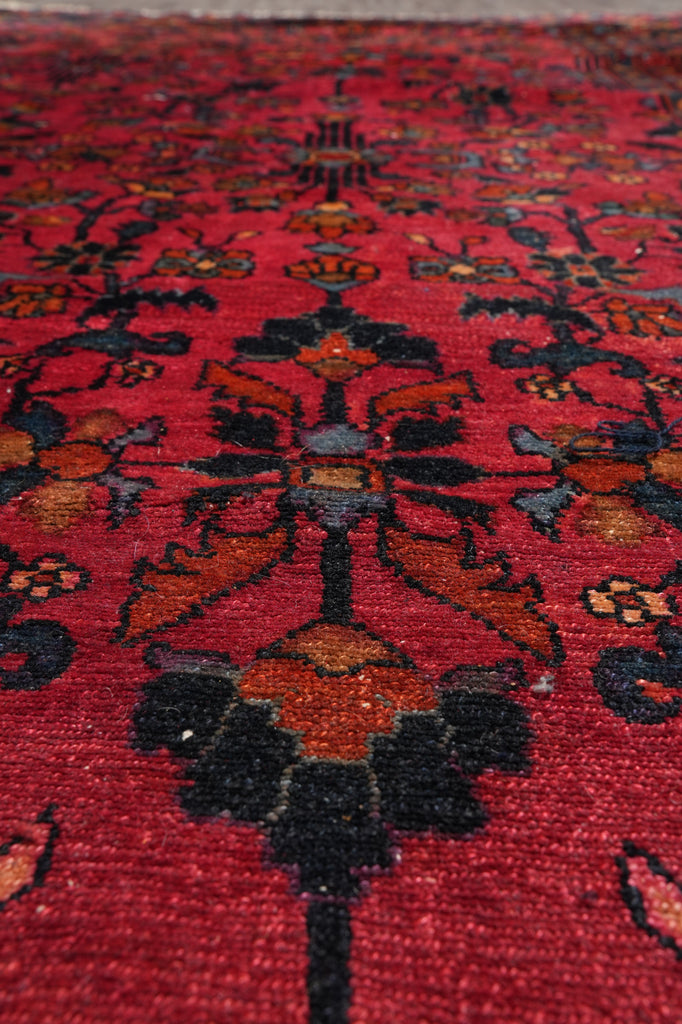 8.6 x 11.9 Antique Persian Lilihan Rug 1930's Rich Mahagony #F-4153