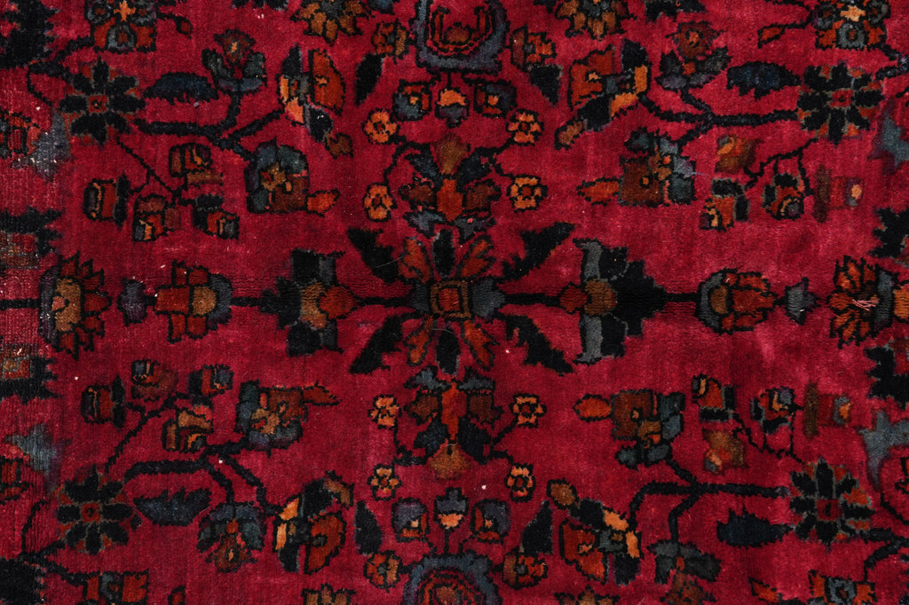 8.6 x 11.9 Antique Persian Lilihan Rug 1930's Rich Mahagony #F-4153