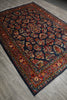 Load image into Gallery viewer, 7 x 10 Navy Blue Fine Persian Sarouk Wool Rug #B-72420