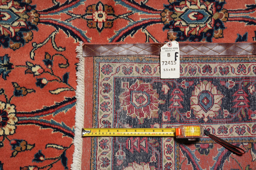 5.5 x 8.8 Blush Color Fine Persian Sarouk Rug #B-72415