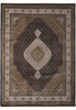 Load image into Gallery viewer, Decorative rug with intricate patterns and a central diamond design on a brown background.
