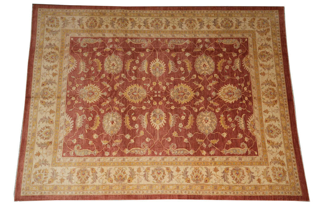 8.10 x 11.6 New Handmade Zigler Chobi Carpet Rust Coral #F-4181