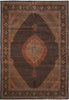 Load image into Gallery viewer, 11.6 x 16.6 Authentic Persian Tabriz Mahi Handmade 400 KPSI Wool and Silk Rug Black #PIX-691
