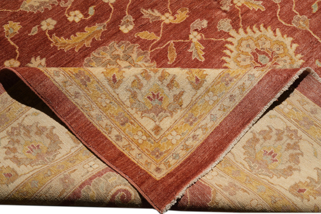 8.10 x 11.6 New Handmade Zigler Chobi Carpet Rust Coral #F-4181