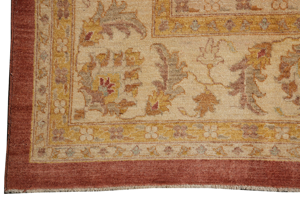 8.10 x 11.6 New Handmade Zigler Chobi Carpet Rust Coral #F-4181