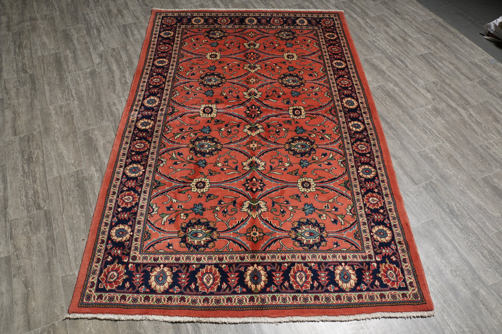 5.5 x 8.8 Blush Color Fine Persian Sarouk Rug #B-72415