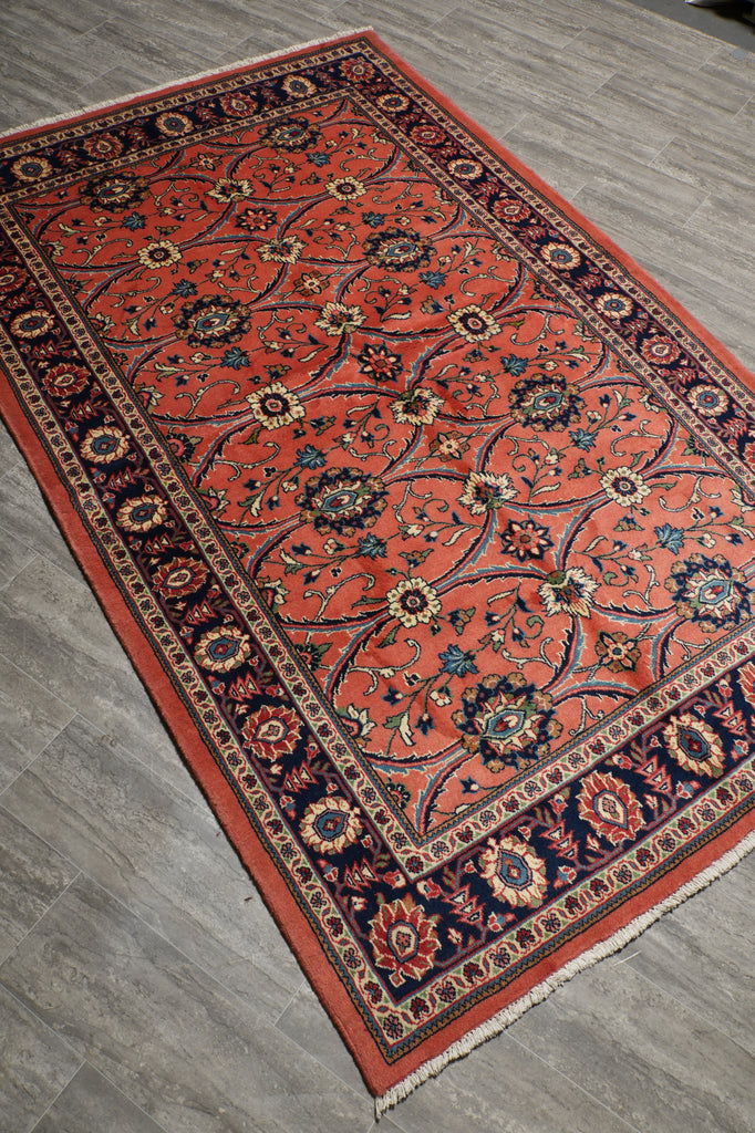 5.5 x 8.8 Blush Color Fine Persian Sarouk Rug #B-72415