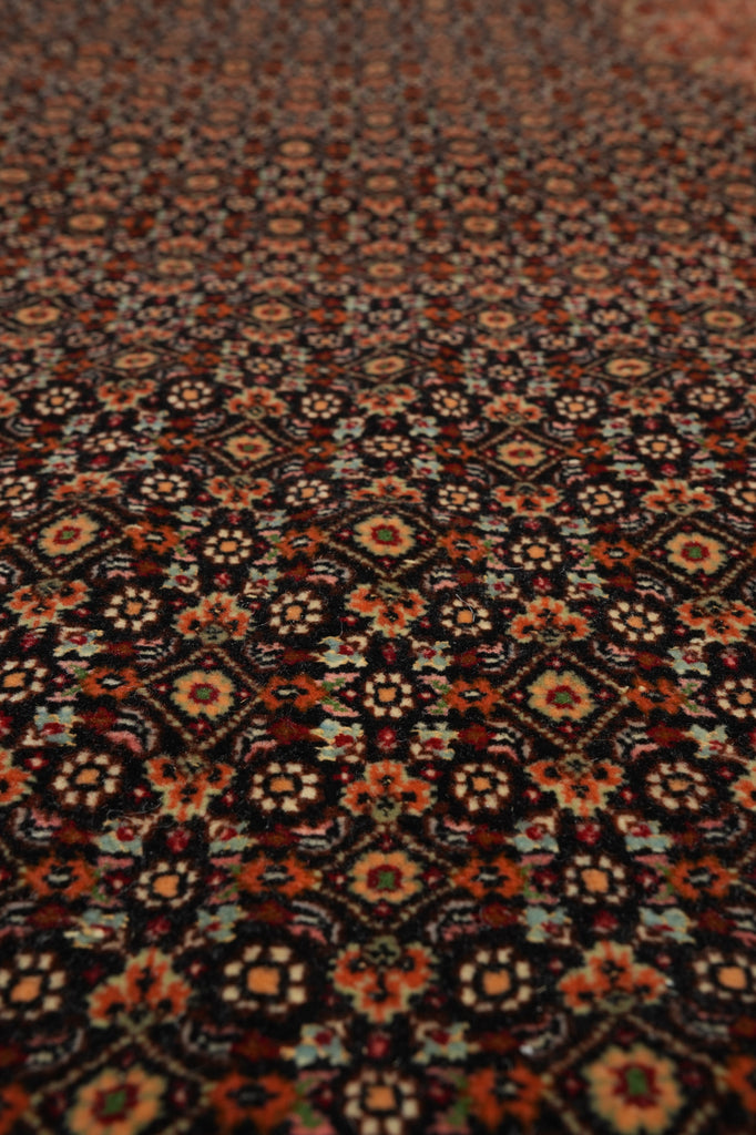 11.6 x 16.6 Authentic Persian Tabriz Mahi Handmade 400 KPSI Wool and Silk Rug Black #PIX-691
