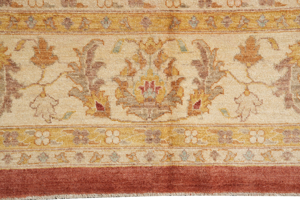 8.10 x 11.6 New Handmade Zigler Chobi Carpet Rust Coral #F-4181