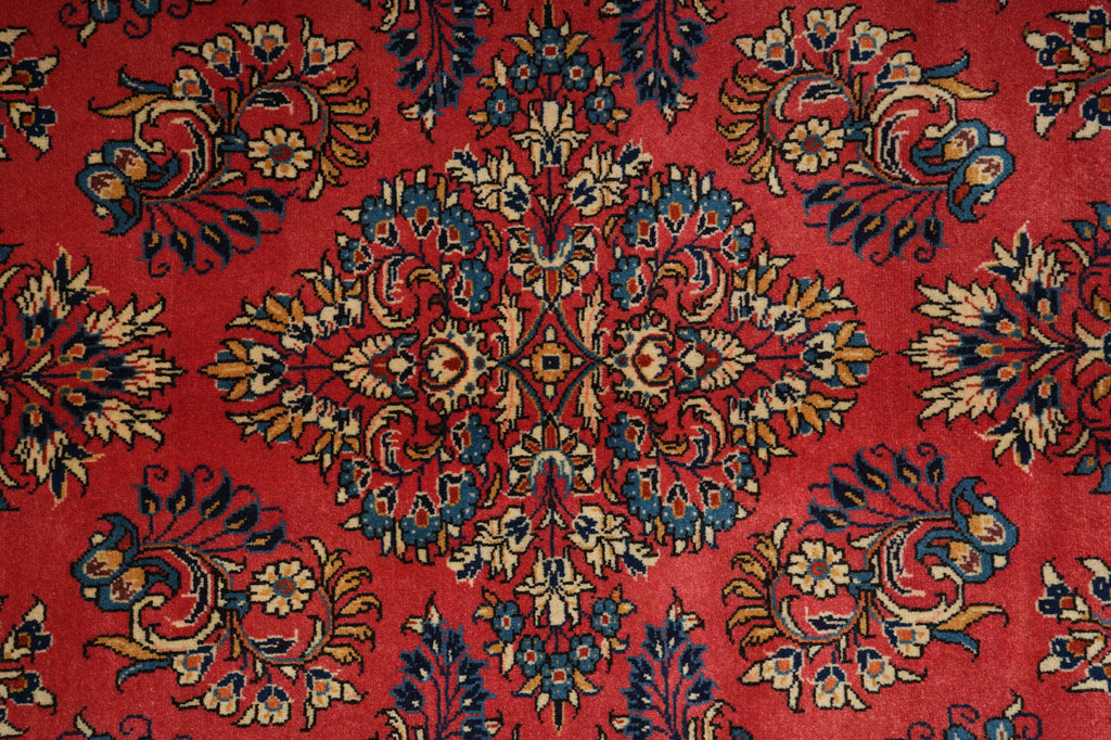 7.3 x 10.3 Pinky Salmon Persian Sarouk Wool Rug #B-72414