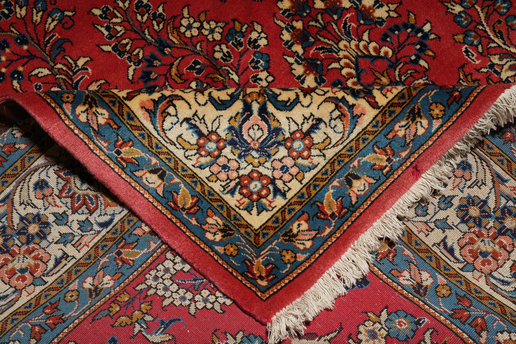 7.3 x 10.3 Pinky Salmon Persian Sarouk Wool Rug #B-72414