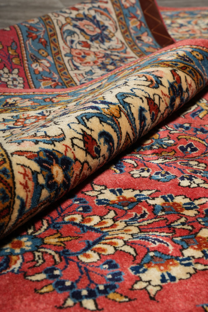 7.3 x 10.3 Pinky Salmon Persian Sarouk Wool Rug #B-72414