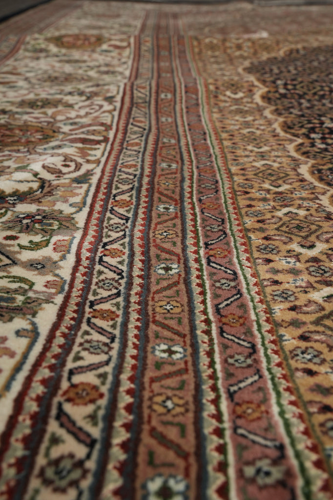 Close-up of a patterned fabric with intricate designs