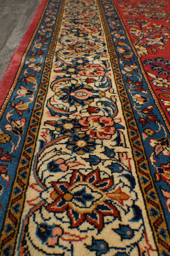 7.3 x 10.3 Pinky Salmon Persian Sarouk Wool Rug #B-72414