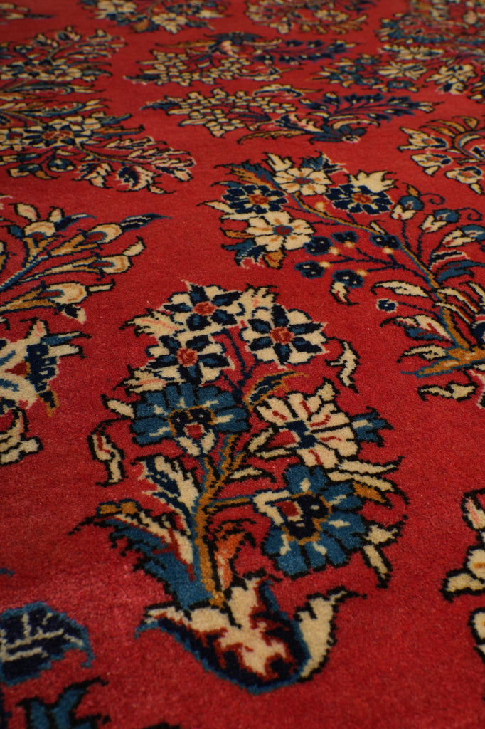 7.3 x 10.3 Pinky Salmon Persian Sarouk Wool Rug #B-72414