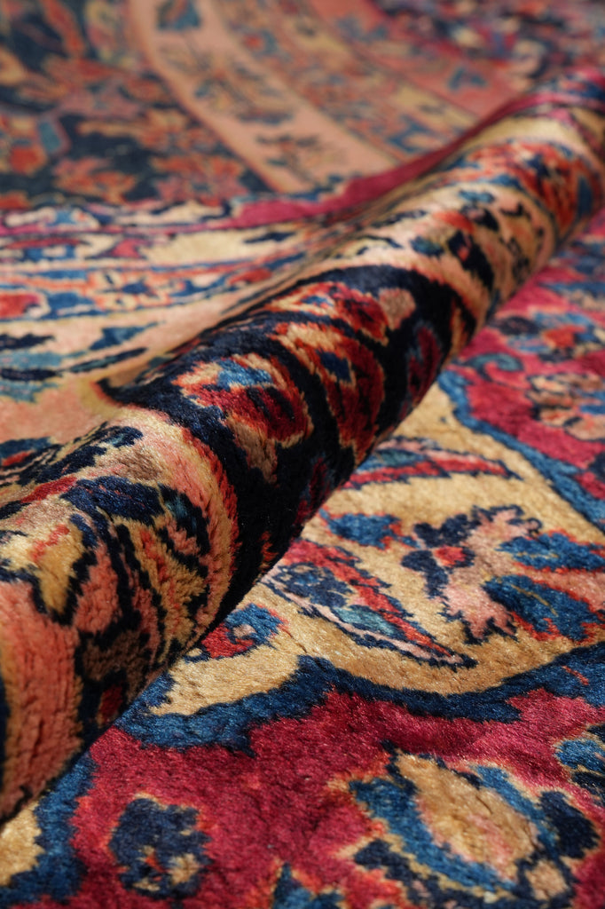 12.7 x 19.5 Genuine Antique Persian Rug Burgundy Blue 1930's #PIX-231