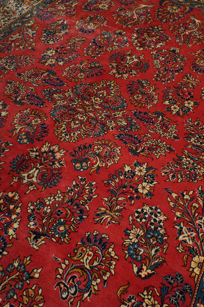7.3 x 10.3 Pinky Salmon Persian Sarouk Wool Rug #B-72414
