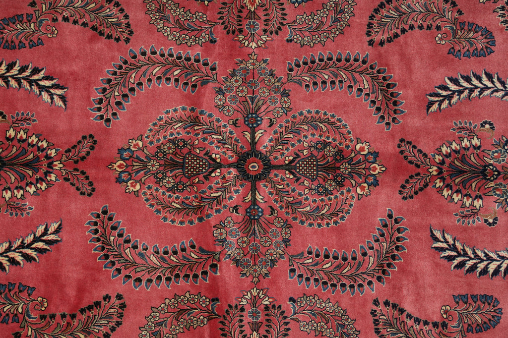 7 x 10.7 Salmon Fine Persian Sarouk Rug #B-72763
