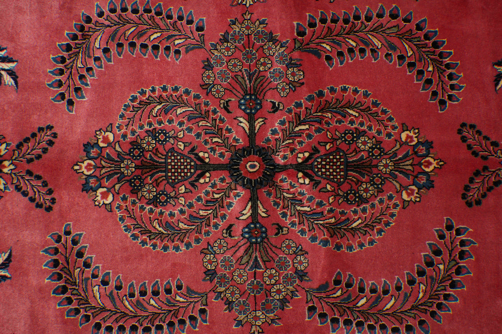 7 x 10.7 Salmon Fine Persian Sarouk Rug #B-72763