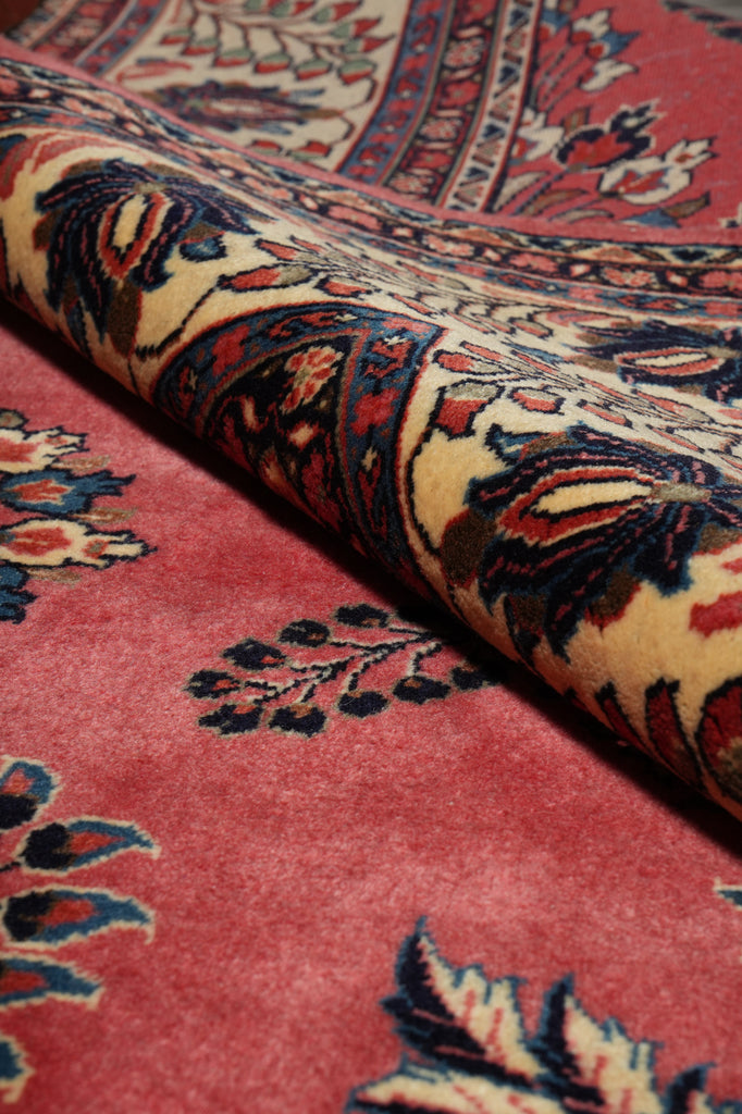 7 x 10.7 Salmon Fine Persian Sarouk Rug #B-72763