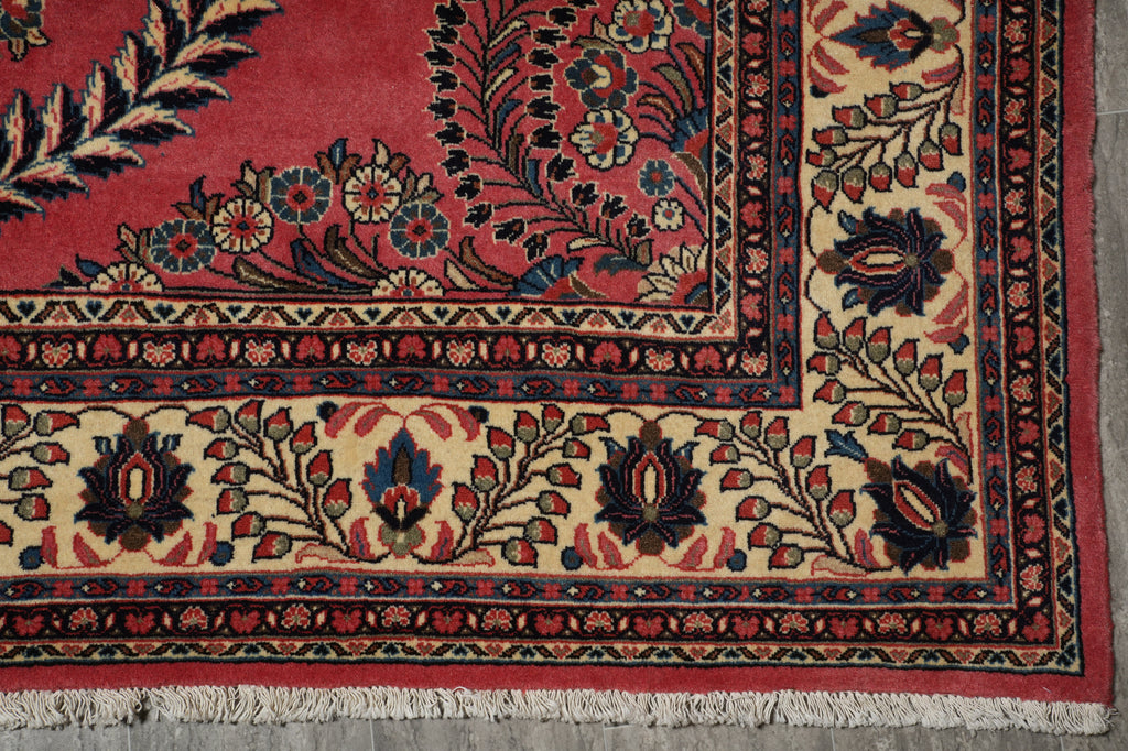 7 x 10.7 Salmon Fine Persian Sarouk Rug #B-72763
