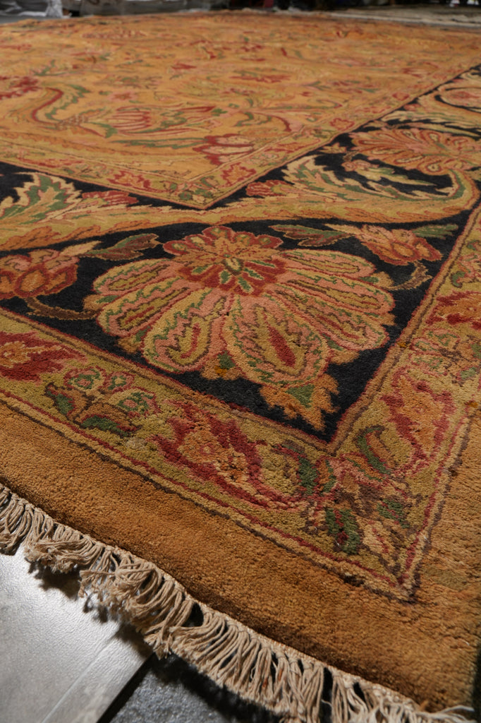 11.7 x 18.3 Golden wool Handmade Jaipur Rug #B-78903