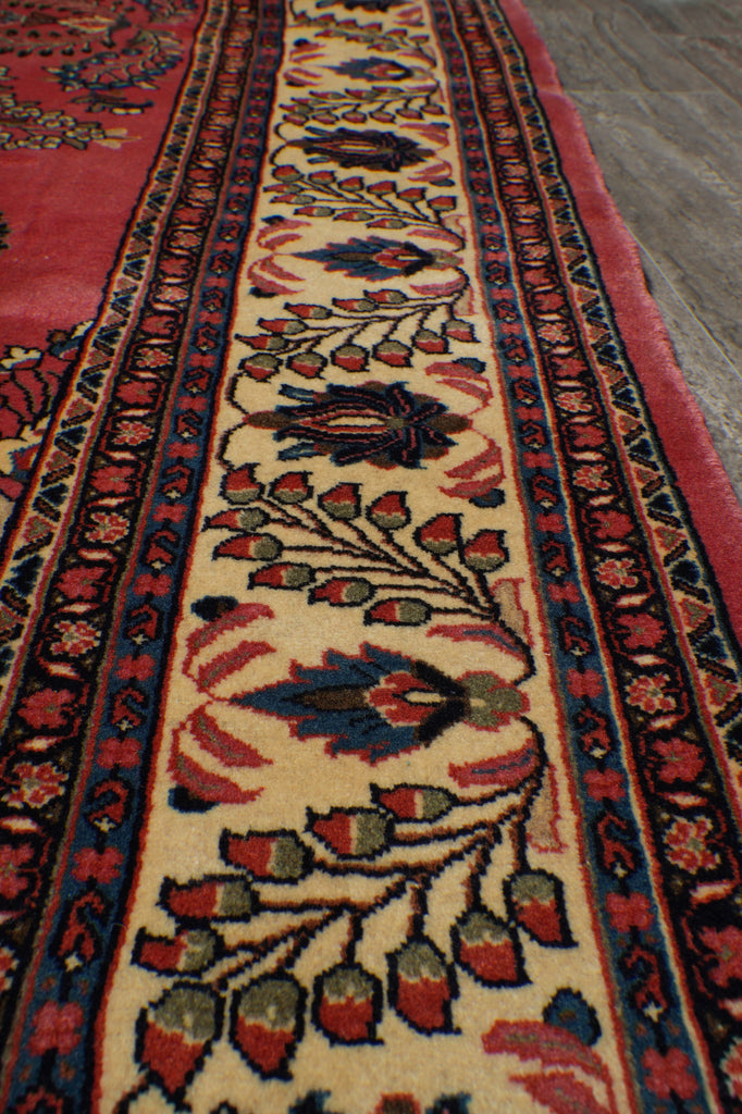 7 x 10.7 Salmon Fine Persian Sarouk Rug #B-72763