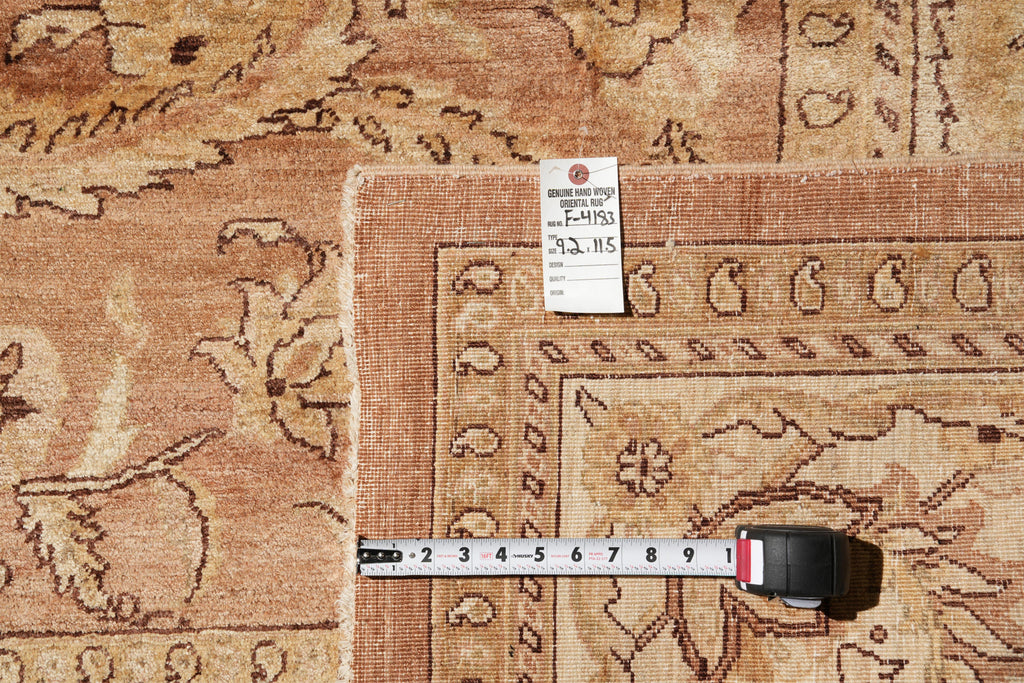 9.2 x 11.5 Neutral Cinnamon Coffee Brown Chobi Peshawar Great Rug #F-4183