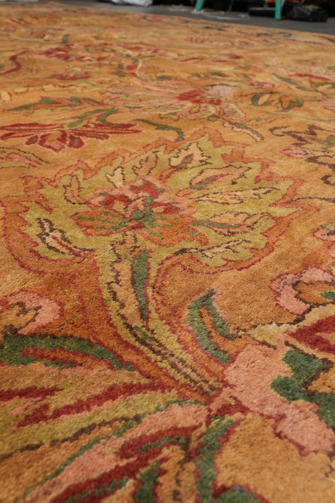 11.7 x 18.3 Golden wool Handmade Jaipur Rug #B-78903