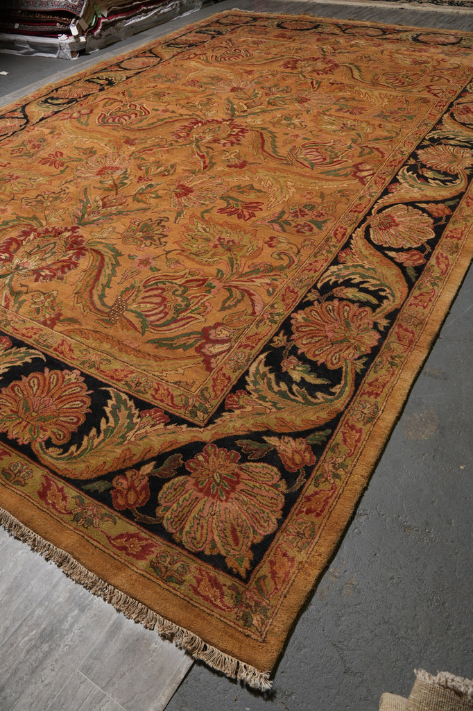 11.7 x 18.3 Golden wool Handmade Jaipur Rug #B-78903