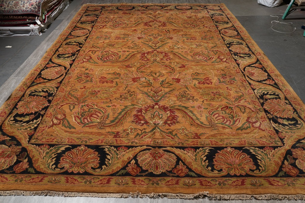 11.7 x 18.3 Golden wool Handmade Jaipur Rug #B-78903