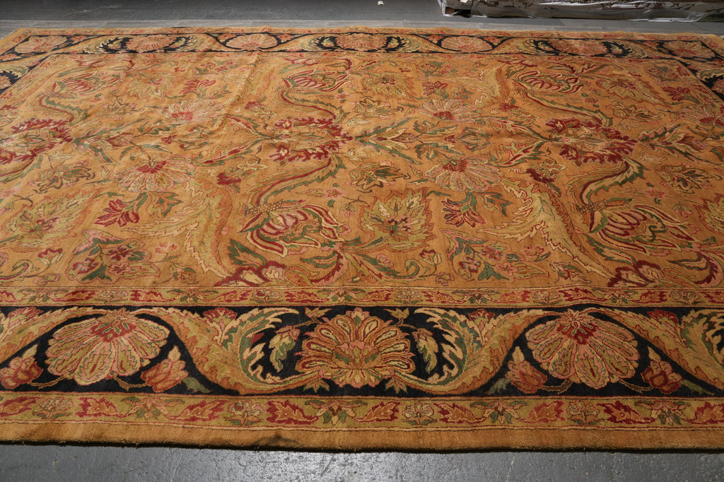 11.7 x 18.3 Golden wool Handmade Jaipur Rug #B-78903