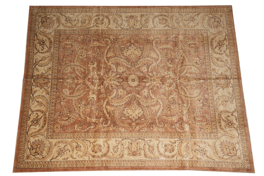 9.2 x 11.5 Neutral Cinnamon Coffee Brown Chobi Peshawar Great Rug #F-4183